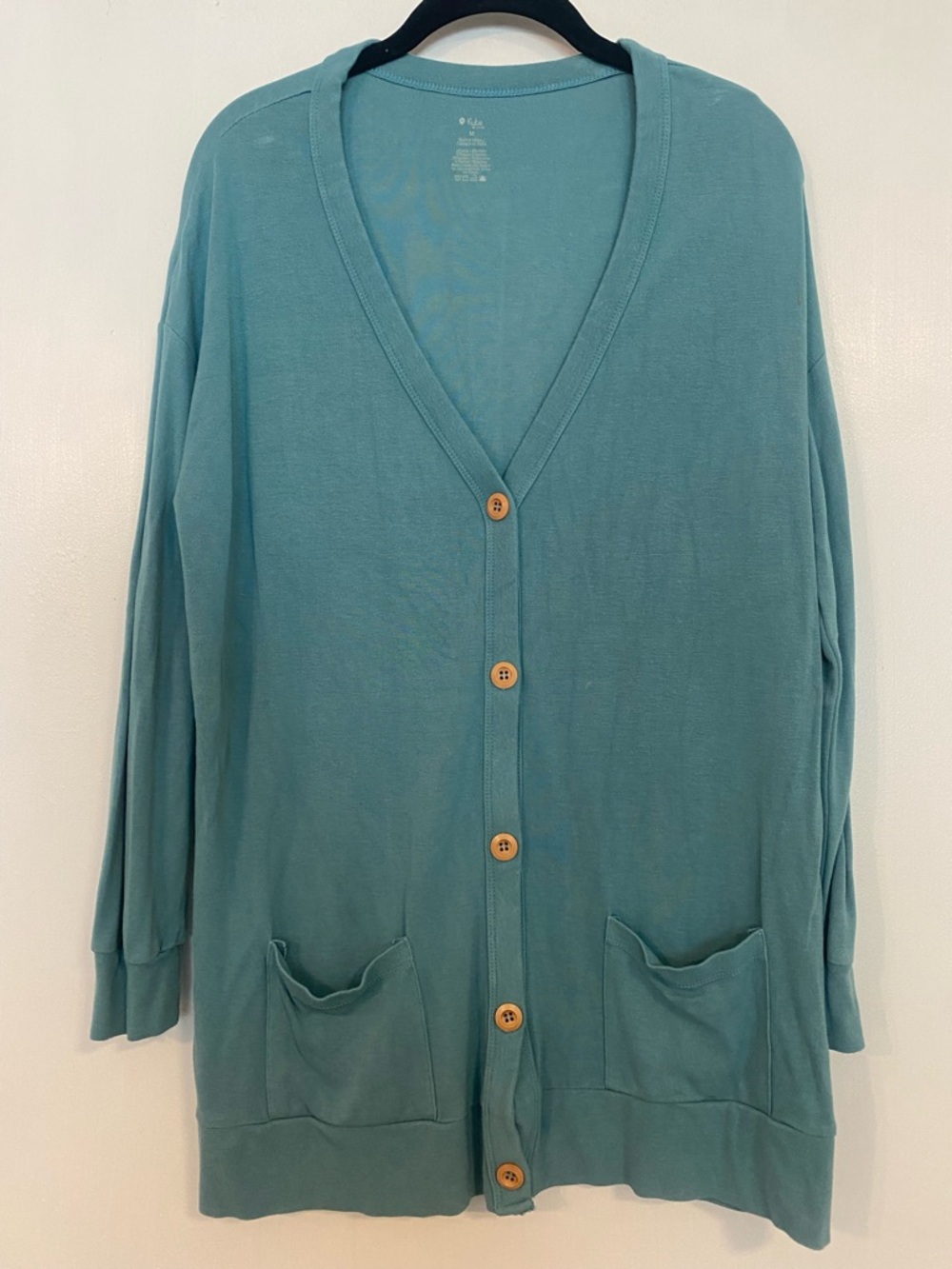 Kyte Living Bamboo Jersey Adult Cardigan, Cove - Size Medium